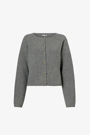 Linda Longline Knit Cardigan - Charcoal Marle