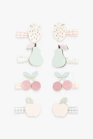 MIMI & LULA Fruit-embellished Set of Eight Woven Hair Clips