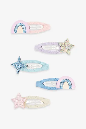 MIMI & LULA Star and Rainbow-embellished Set of Four Fabric Hair Clips