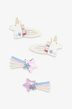 MIMI & LULA Unicorn-embellished Pack of Four Hair Clips