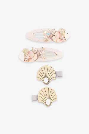 MIMI & LULA Fish and Shell-embellished Pack of Four Hair Clips