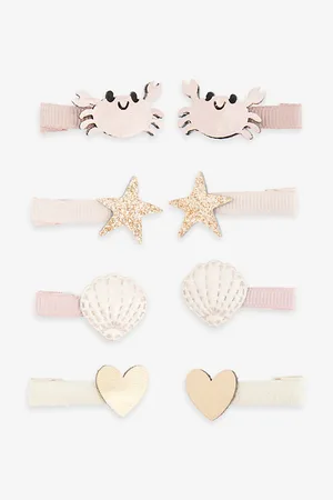 MIMI & LULA Cecil Crab Glitter-embellished Set of Eight Faux-leather Hair Clips