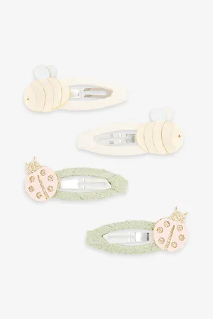 MIMI & LULA Bee and Ladybird-embellished Pack of Four Faux-leather Hair Clips