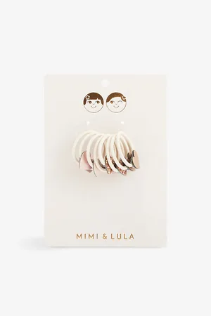 MIMI & LULA Teeny Heart Glitter-embellished Pack of Eight Elasticated Hair Ties