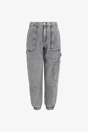 AllSaints Mila Panelled Slim-leg High-rise Denim Trousers