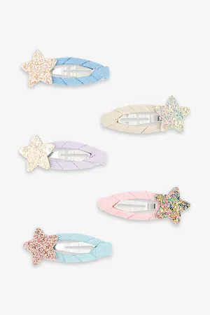 MIMI & LULA Glitter Star-embellished Pack of Five Hair Clips