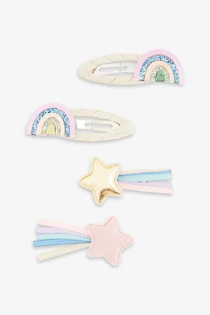 MIMI & LULA Star and Rainbow-embellished Set of Four Fabric Hair Clips