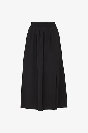 Whistles Eva Split-hem Woven Midi Skirt