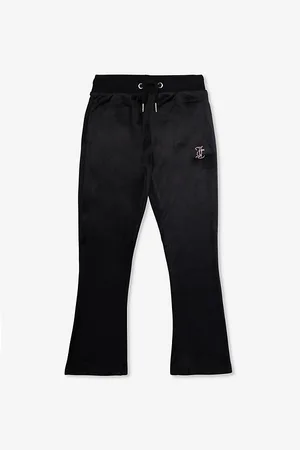 Juicy Couture Diamante-embellished Flared-leg Stretch-velour Jogging Bottoms 7-16 Years