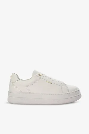 Dune Eastern Logo-embossed Flatform Leather Low-top Trainers