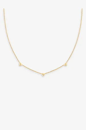 Astrid & Miyu Heart Charm 18ct Yellow Gold-plated Sterling-silver and Cubic Zirconia Necklace