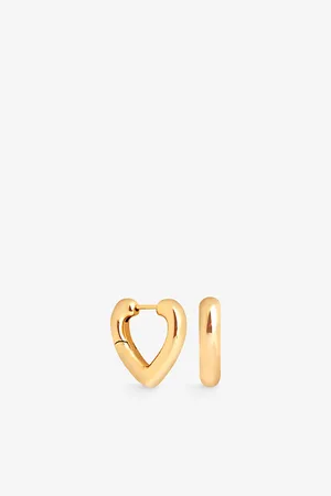 Astrid & Miyu Open Heart 18ct Yellow Gold-plated Sterling-silver Hoops