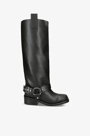 GANNI 40mm knee-high Western Boots - Farfetch