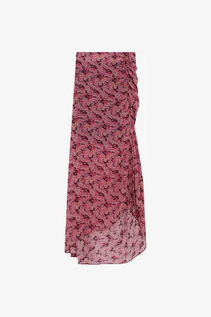 IRO Neptune Floral-print High-rise Silk-blend Midi Skirt