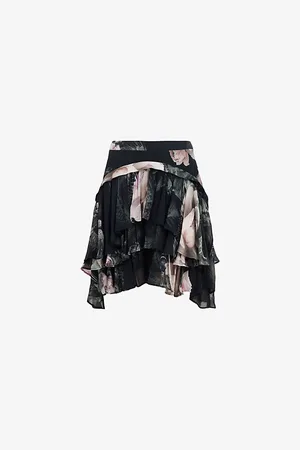 AllSaints Caverly Valley Graphic-print Woven Mini Skirt
