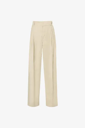 Bottega Veneta Wide-leg High-rise Cotton and Silk-blend Trousers