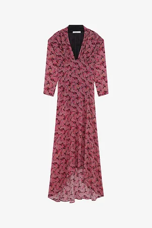IRO Nollie Floral-print V-neck Silk-blend Midi Dress