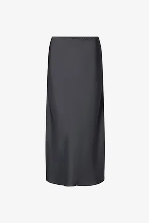 Soeur Fever Elasticated-waist Satin Midi Skirt