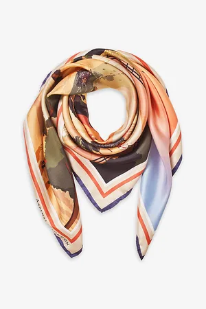 ASPINAL OF LONDON Graphic-print Branded Silk Scarf