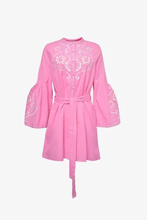 Melissa Odabash Everly Embroidered-front Cotton and Linen-blend Mini Dress