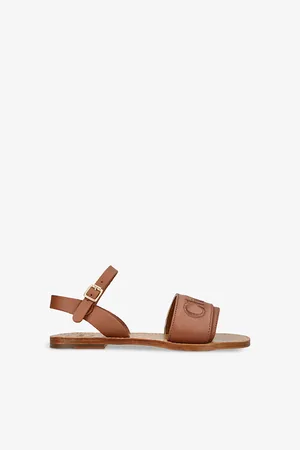 Chloé Stellar Brand-embroidered Leather Sandals 6-10 Years