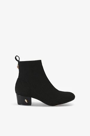 Kurt Geiger Mini Elmer Ribbed Woven Heeled Ankle Boots 6-7 Years
