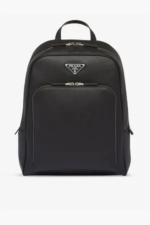 Prada Logo-plaque Saffiano-leather Backpack