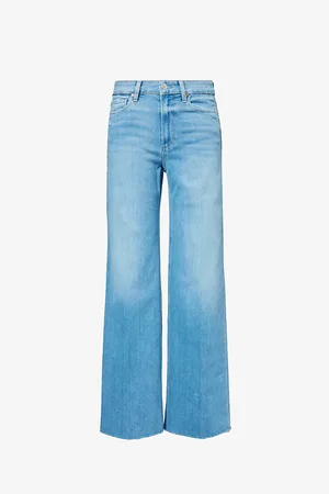 Paige Anessa Straight-leg Raw-hem High-rise Stretch-denim Jeans
