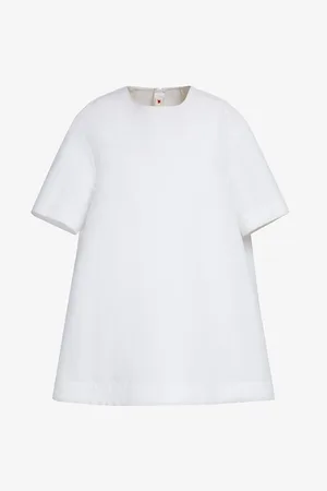 Marni Round-neck Short-sleeve Cotton Mini Dress
