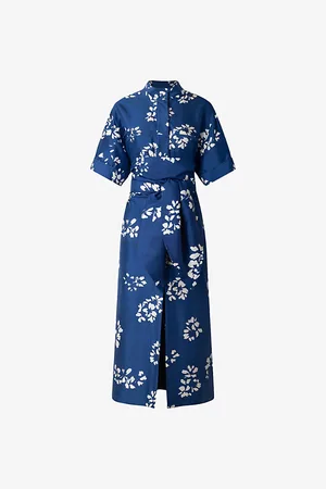 Soeur Andora Floral-print Self-tie Silk Midi Dress