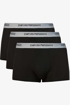 Emporio Armani Pack of Three Logo-embellished Stretch-cotton Boxers