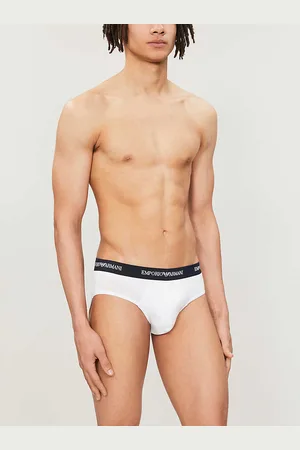Emporio Armani Pack of Two Logo Slim-fit Cotton Briefs