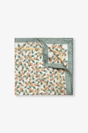 Eton Graphic-print Linen Pocket Square