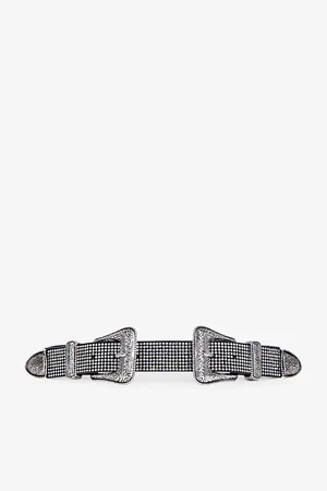 The Kooples Rhinestone-embellished Double-western Leather Belt