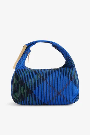 Burberry Duffle Checked Knitted Mini Top Handle Bag