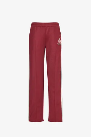 Sporty & Rich Crown Logo-embroidered Woven Track Jogging Bottoms