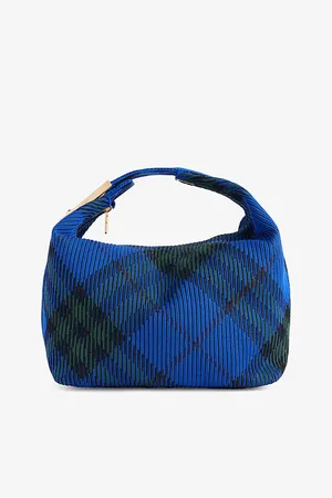 Burberry Duffle Checked Knitted Mini Top Handle Bag