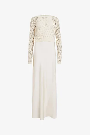 AllSaints Erin 2-in-1 Crochet-jumper and Satin Maxi Dress
