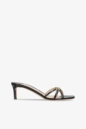 Tom Ford Whitney Croc-embossed Leather Heeled Mules