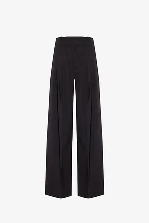 High-rise cotton-blend stirrup pants in black - Bottega Veneta