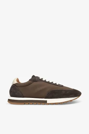 The Row Owen Suede and Mesh Low-top Trainers