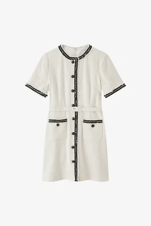 LK Bennett Charlie Fluffy-trim Boucle Mini Dress