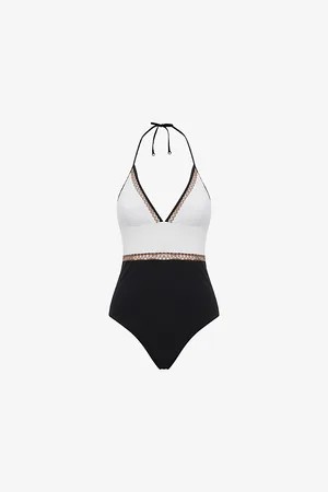 Reiss Ray Colourblock Stretch-jersey Swimsuit