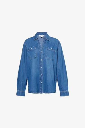 Paige Georgie Patch-pocket Cotton and Linen-blend Denim Shirt