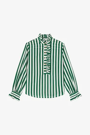 LK Bennett Camille Stripe-pattern Regular-fit Silk and Cotton-blend Shirt
