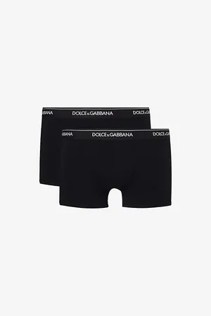 Dolce & Gabbana Logo-waistband Pack of Two Stretch-cotton Boxers