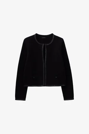 IKKS Chain-braid Knitted Cotton-blend Cardigan