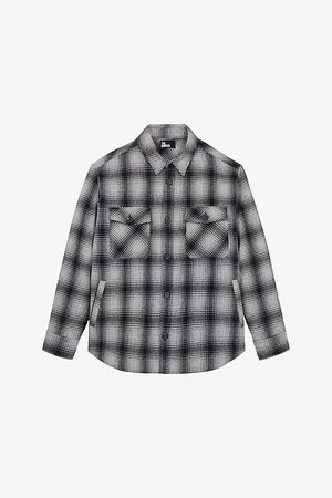 The Kooples Checked Wool-blend Overshirt Jacket