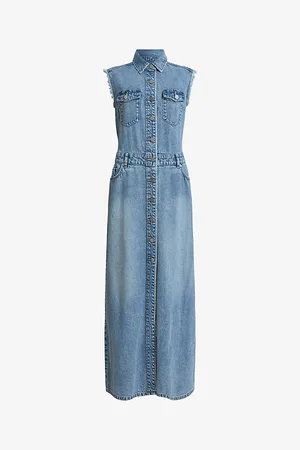 AllSaints Blair Sleeveless Denim Maxi Dress
