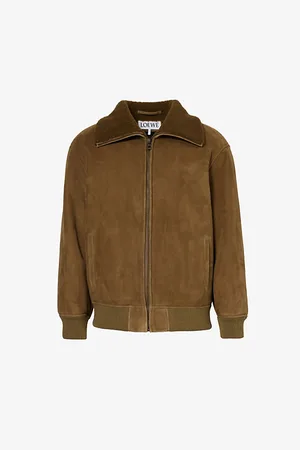 Loewe Shearling-lining Relaxed-fit Suede Bomber Jacket